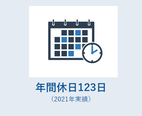年間休日123日（2021年実績）