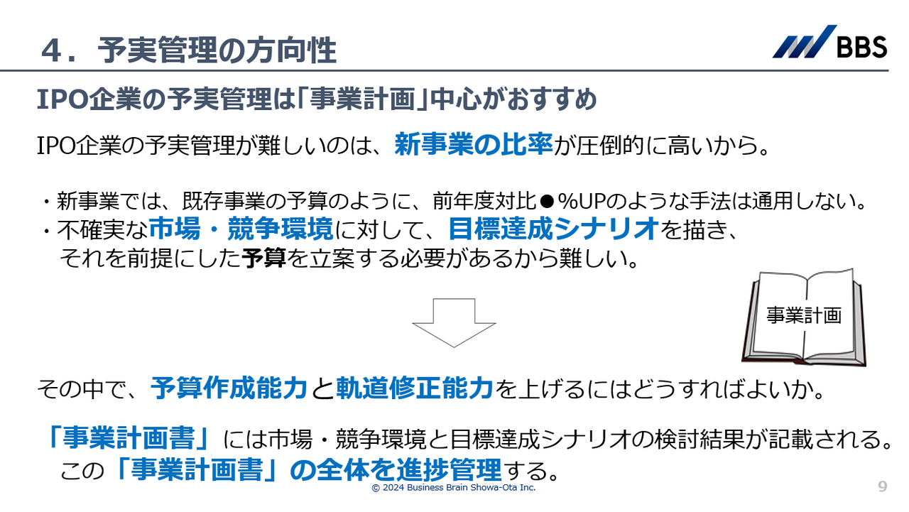 予実管理の方向性